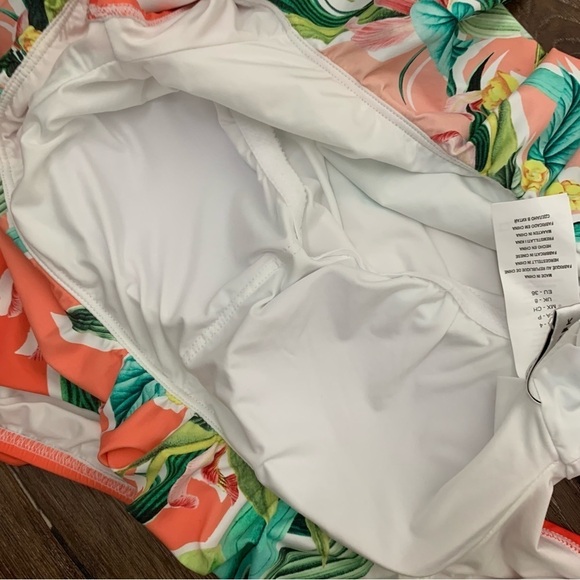 Trina Turk Womens costa de prata green orange one piece swimsuit 4 - Picture 6 of 9